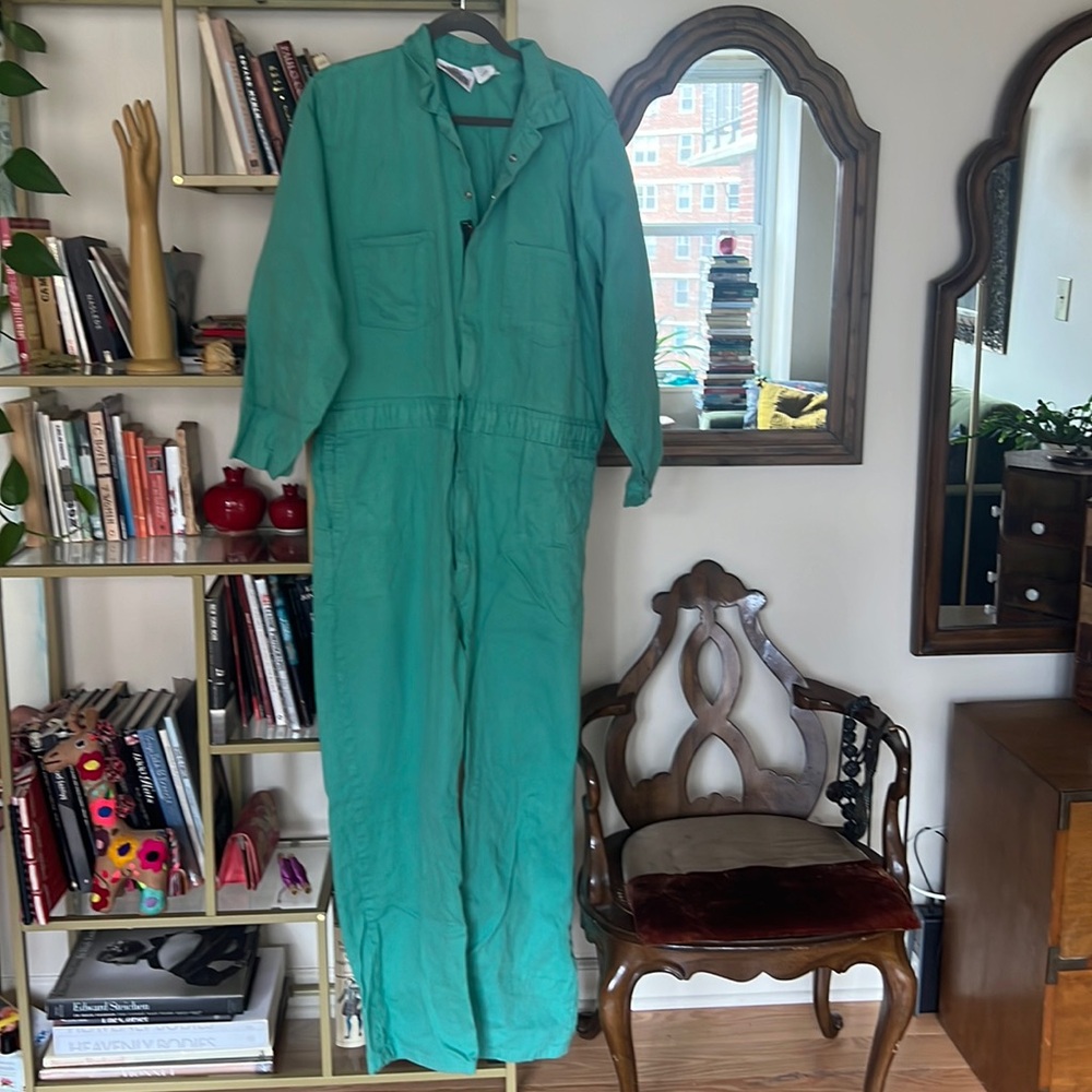 Vintage 70s Green Wstex
Industrial Overalls Coveralls XL